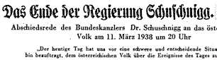 Das Ende der Regierung Schuschnigg.