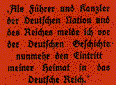 Auszug aus der Rede von Adolf Hitler am 15. März 1938