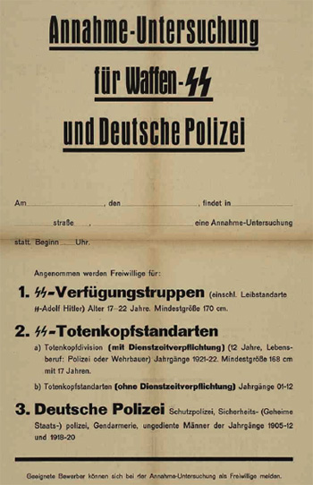 Aufnahmekriterien fr Waffen-SS und Deutsche Polizei. 